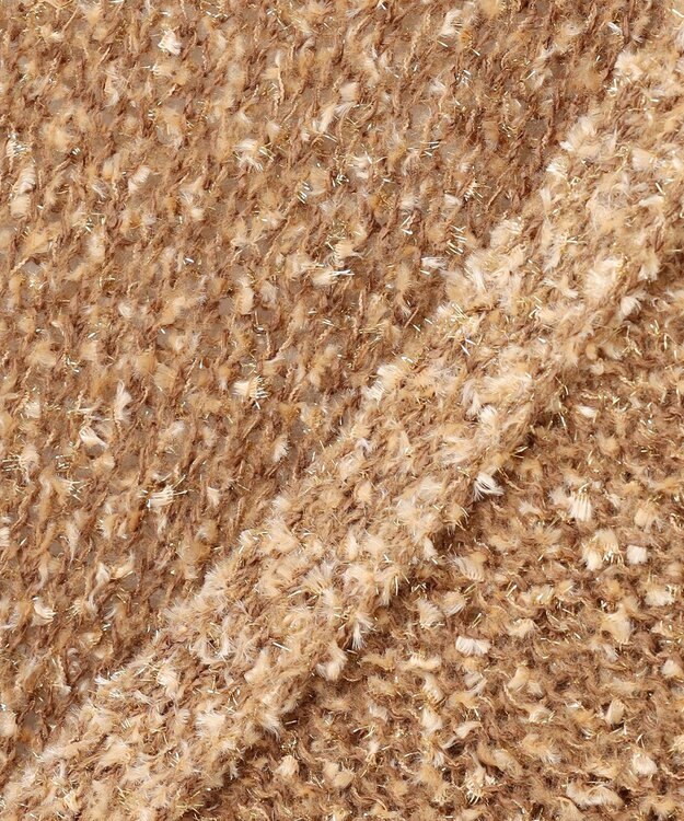 自由区 S 【カタログ掲載】ラメファンシーツイード カーディガン キャメル系