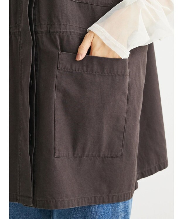 Green Parks ・ＳＵＧＡＲ　ＳＰＯＯＮ　ノーカラーミリタリーベスト Charcoal Gray