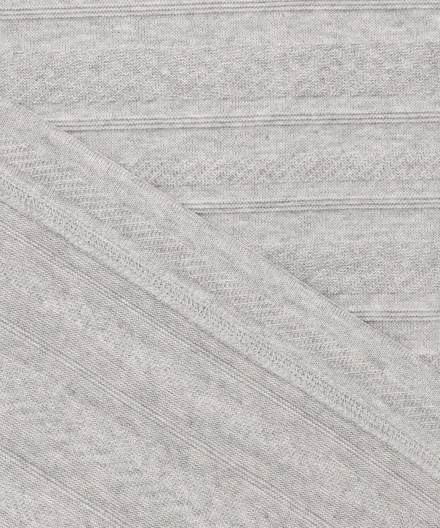 JOSEPH ABBOUD 【オーガニックコットン使用・日本素材・日本縫製】 オーガニックヘリンボ-ンリンクス Vネック Tシャツ ライトグレー系