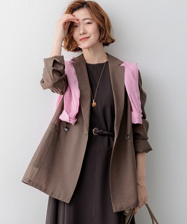 23区 【先行予約】ナイロンコットンシアーボイル ダブルジャケット