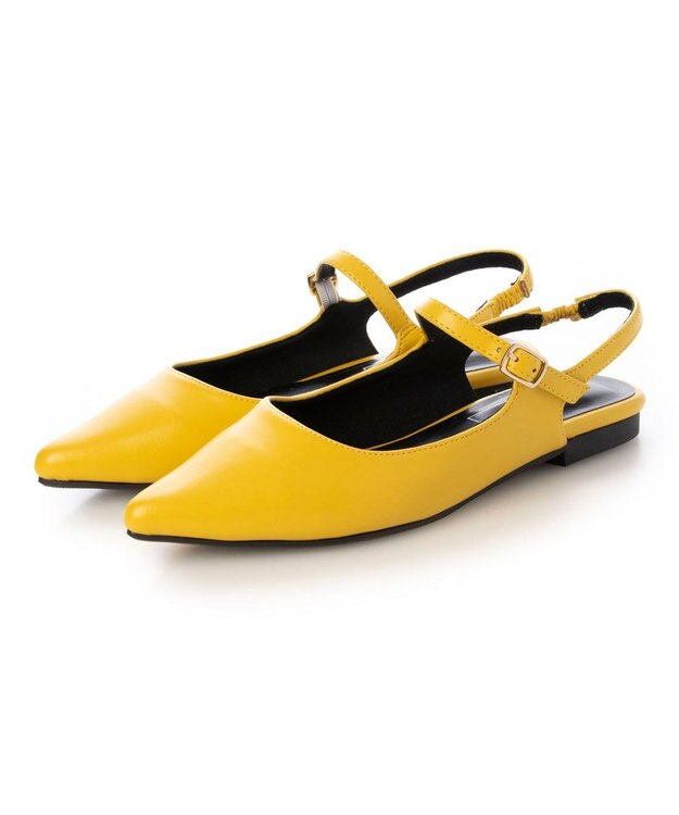 MODE ET JACOMO <noyau>ポインテッドトゥバックベルトパンプス イエロー