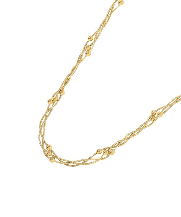 AMERICAN HOLIC 【ステンレス】タングルドチェーンネックレス Gold
