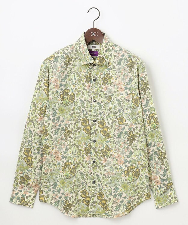JOSEPH ABBOUD リバティプリント シャツ ライトグリーン系5