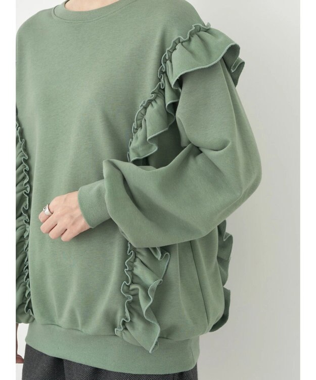 earth music&ecology フリルスウェットプルオーバー Mint