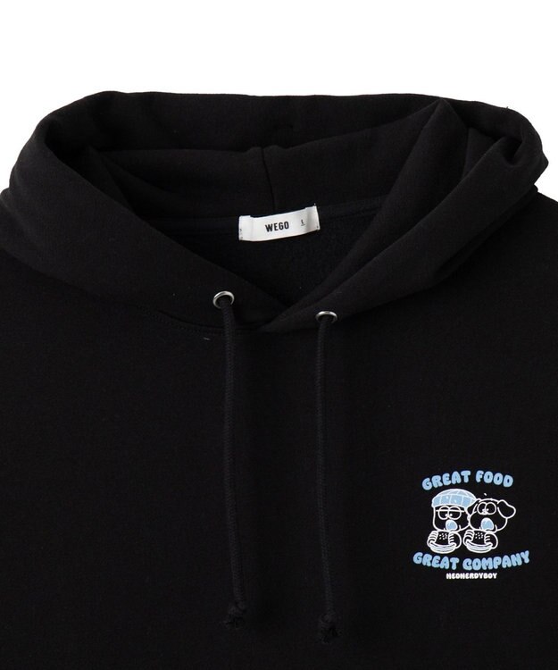 WEGO リラックスフィットTHEBOYグラフィックパーカー ブラック