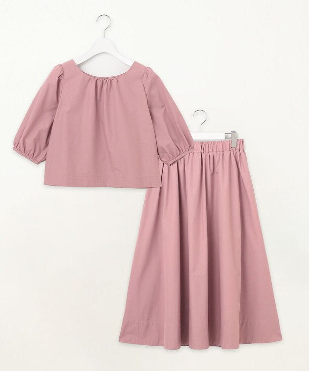 Feroux 【洗える】パフスリーブセット アップ ピンク系