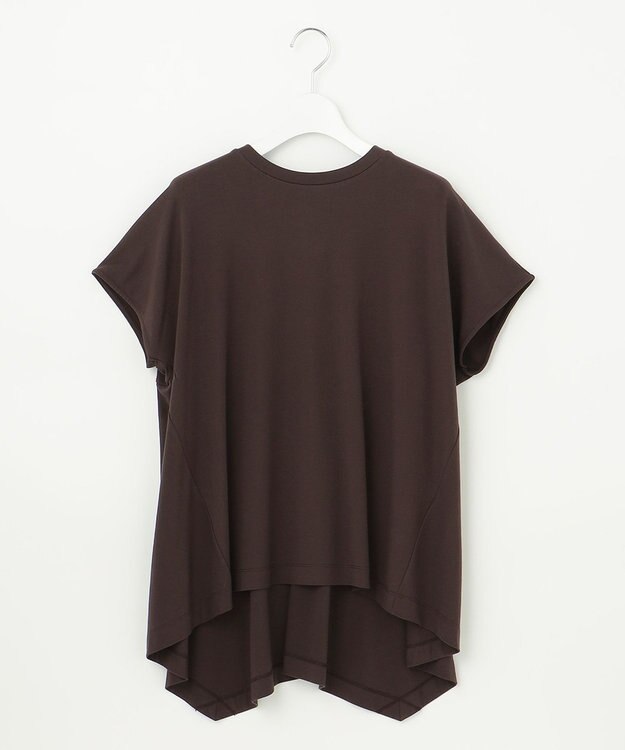 UNFILO 【シワになりにくい】BEAUTY FORM バックフレアTシャツ ブラウン