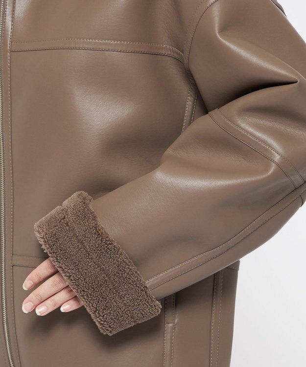 uncrave フェイク ムートン コート（uncrave WHITE） トープ