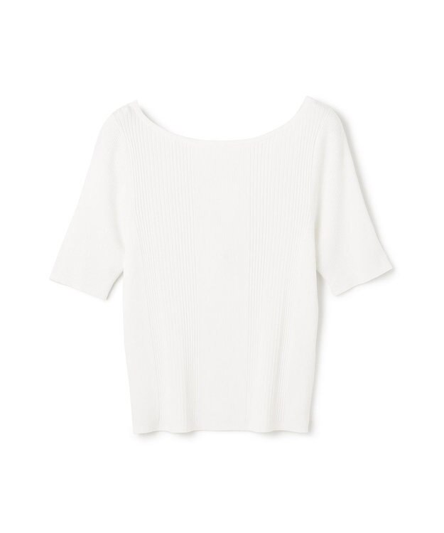 GRACE CONTINENTAL リブカシュクールニットトップ ホワイト