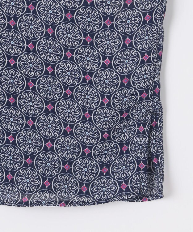 自由区 【洗える・XSサイズあり】アラベスクプリント ブラウス ブーケンビリア