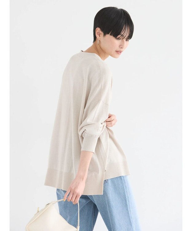 AMERICAN HOLIC ＵＶカットＶネックニットカーディガン Gray Beige