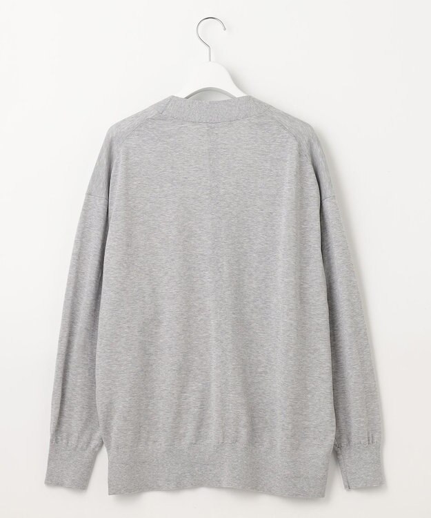 23区 L 【洗える】スビンハイツイストコットン カーディガン ライトグレー系