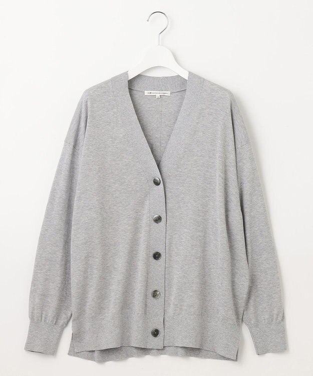 23区 【洗える】スビンハイツイストコットン カーディガン ライトグレー系
