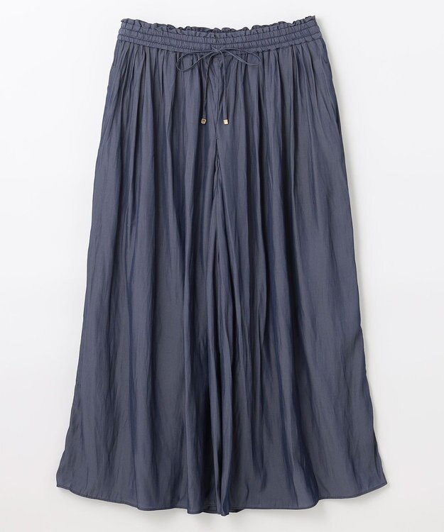 ANY 【洗濯機可能・ウエストゴム】リラックススカーチョ シャンブレーネイビー