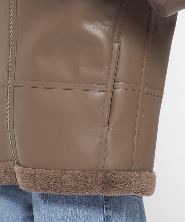 uncrave フェイク ムートン コート（uncrave WHITE） トープ