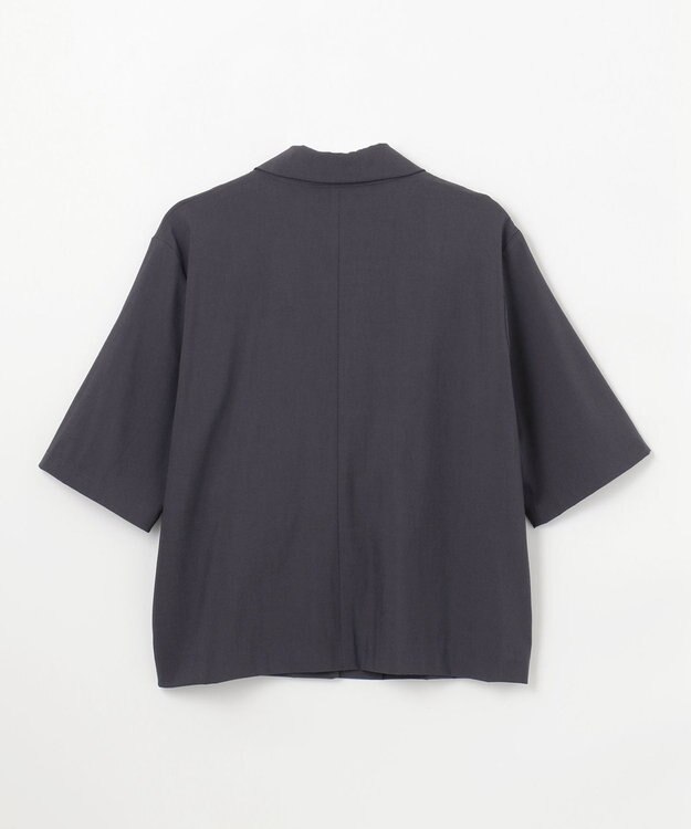 ANY L 【洗濯機可/接触冷感/UVケア】清涼リラックス半袖ジャケット チャコール