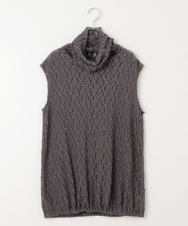 #Newans タートルネックレースブラウス グレー