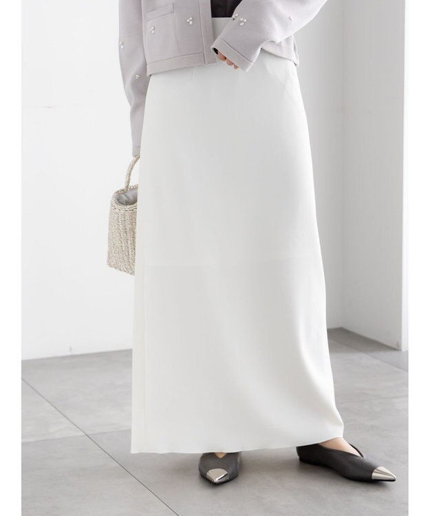 Te chichi ストレッチジョーゼットナロースカート《2026 spring catalog item》 オフホワイト
