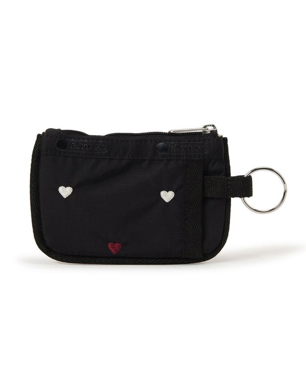 LeSportsac KEY CARD HOLDER/レッド/ホワイトハートEMB レッド/ホワイトハートEMB