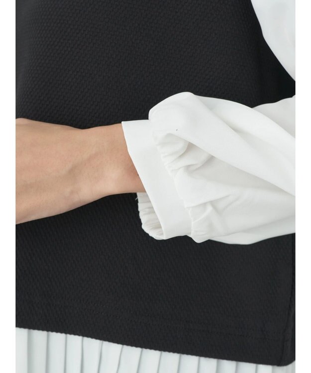 earth music&ecology プリーツドッキングプルオーバー Black