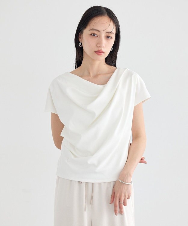 earth music&ecology フレンチスリーフドレーププルオーバー Off White