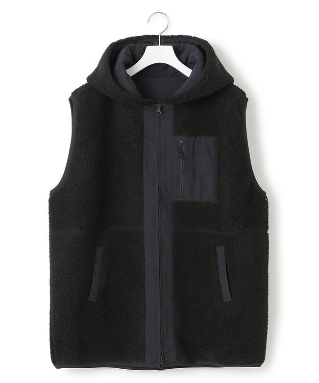 J.PRESS YORK STREET 【UNISEX】リバーシブル ボアベスト ブラック系