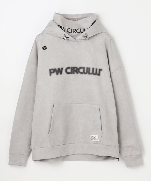 PW CIRCULUS 2025 NEW！【手洗い洗濯可】【MEN】キャットグラフィック スエードライク デタッチャブルフーディ ゴルフ グレー系