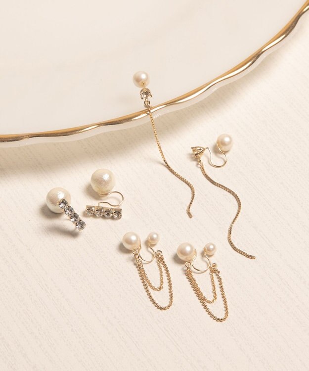 Phoebe 2wayベーシックパールエレガントイヤリング ゴールド