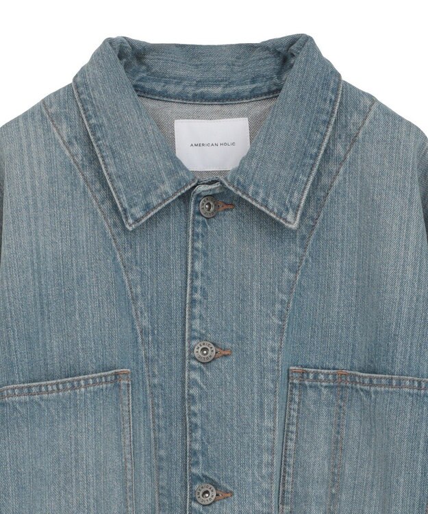 AMERICAN HOLIC デニムカバーオールジャケット Light Indigo