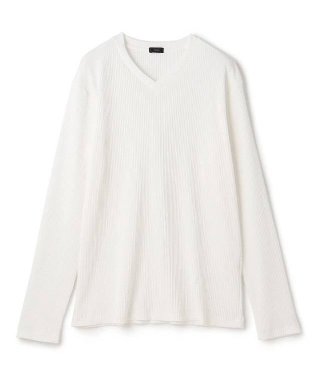 JOSEPH HOMME 【LEON 掲載】テックリブジャージー　Vネックカットソー ホワイト系