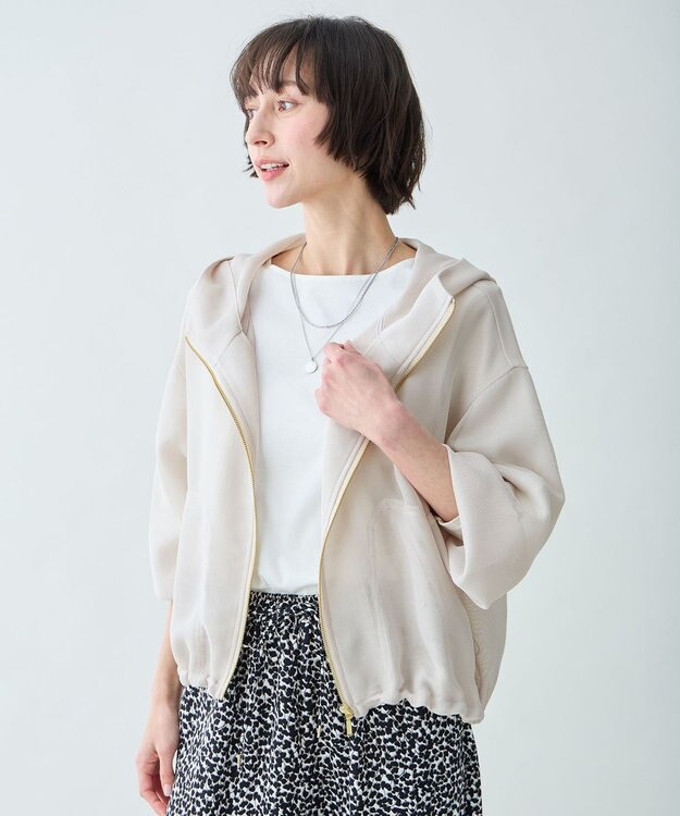 ANY L メッシュブルゾン ライトベージュ