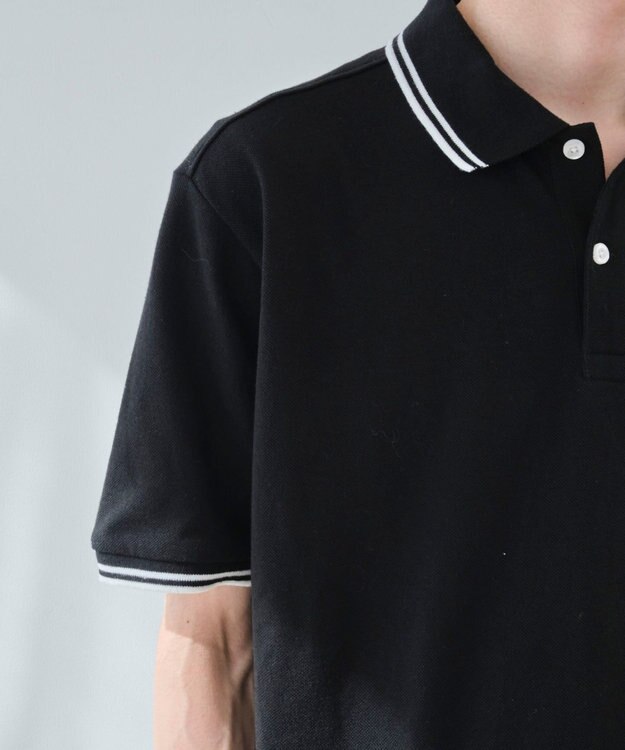 WEGO 【ユニセックス着用ITEM/SMLサイズ展開】別注USPOLOラインポロシャツ ブラック