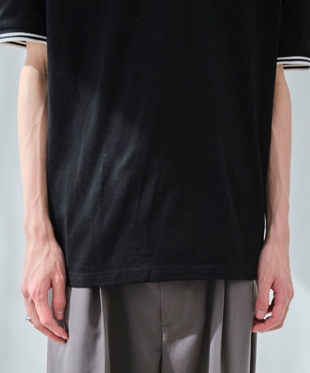 WEGO 【ユニセックス着用ITEM/SMLサイズ展開】別注USPOLOラインポロシャツ ブラック