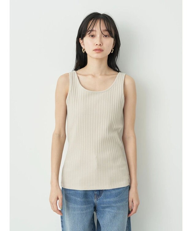 earth music&ecology ２ＷＡＹネックリブタンクトップ Beige