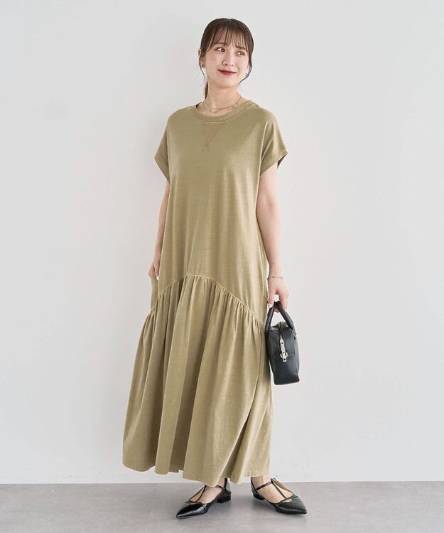 Green Parks ・ＳＵＧＡＲ　ＳＰＯＯＮ　フレンチギャザーカットワンヒ Dark Beige