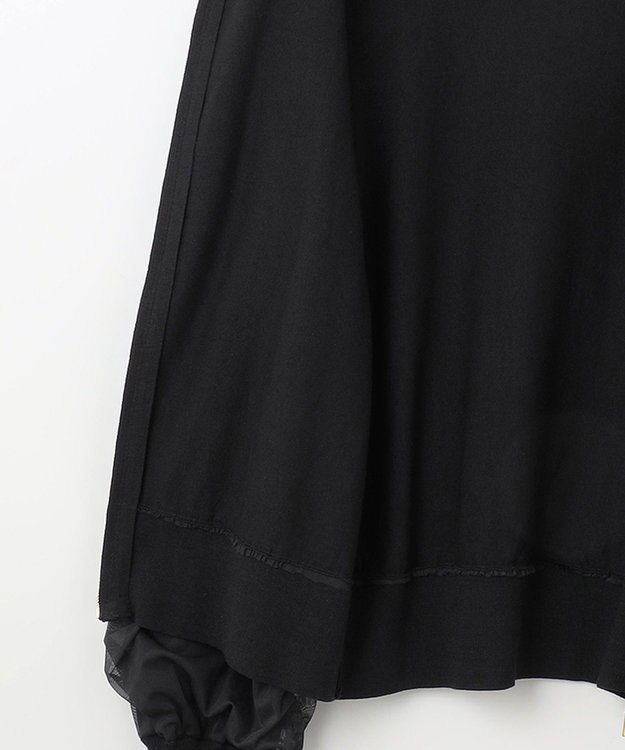 ANY SIS 【洗える】チュールレイヤードニット ブルゾン ブラック