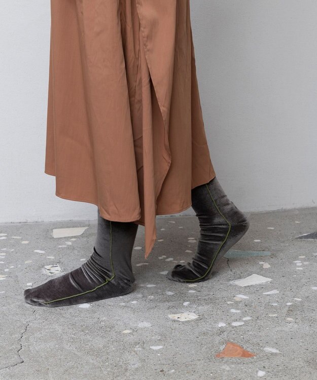 TRICOTE ベロアハイソックス 42GREEN