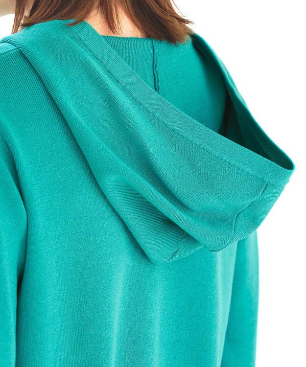 Tiaclasse 【洗える】サマーニットフードパーカートップス グリーン