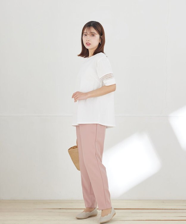 Tiaclasse L 【おのののかさん着用】とろみカラーテーパードパンツ ピンク