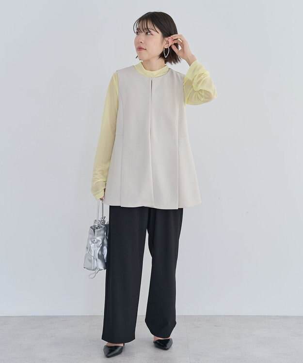 Green Parks きれいシルエットジレ Ecru