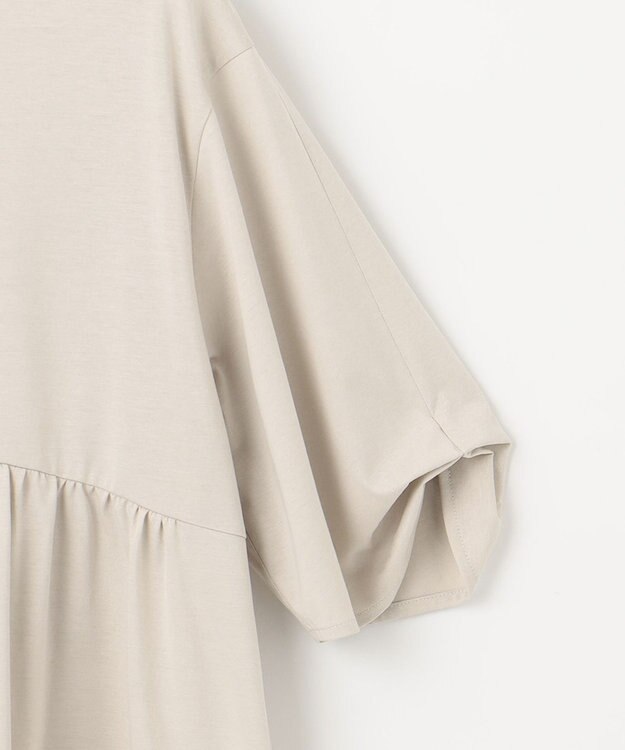 J.PRESS LADIES 【洗える】プレーティング キーネック カットソー ライトグレー系