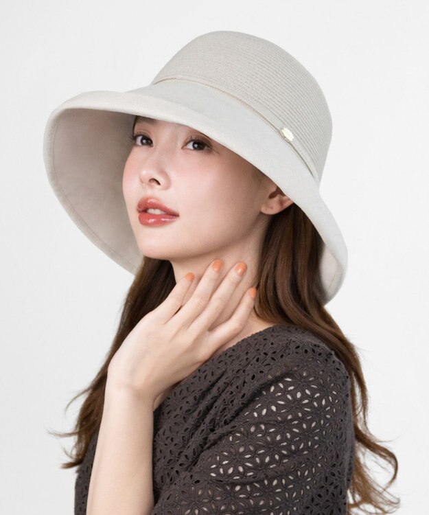 TOCCA 【UV99%以上カット・吸水速乾・抗菌防臭・洗える・サイズ調整可】BRAID COMBI HAT ハット ベージュ系