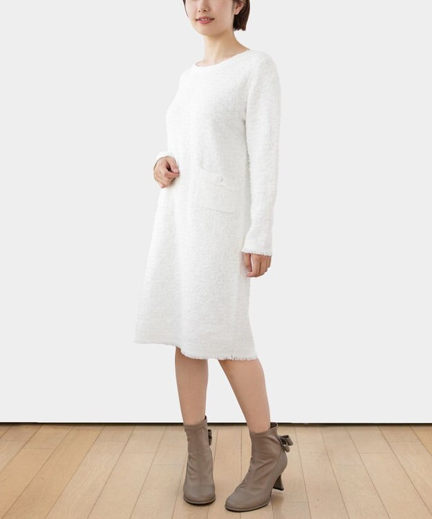 TOCCA 【洗える！】UNSNARL TWEED ドレス ホワイト系