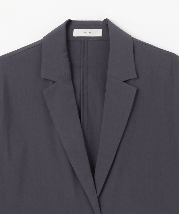 ANY L 【洗濯機可/接触冷感/UVケア】清涼リラックス半袖ジャケット チャコール