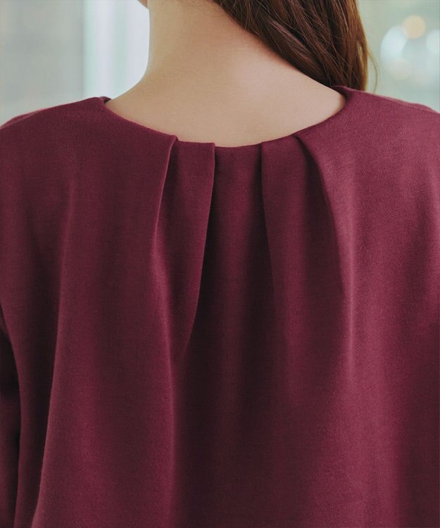 Tiaclasse L 【洗える】バックフレア裏毛チュニック ボルドー