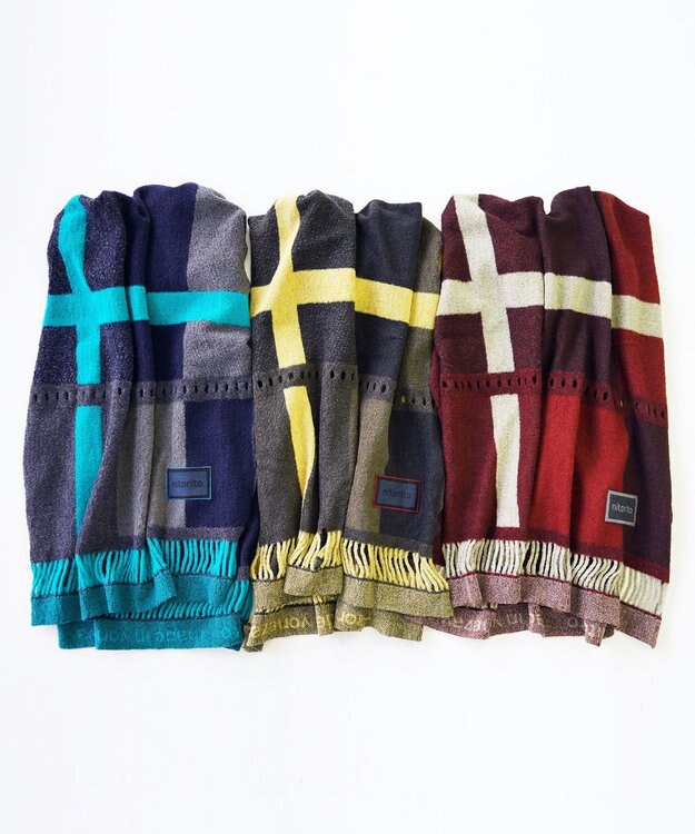 nitorito 【3WAY/秋冬向け/UNISEX】wadachi チェック柄 ストール khaki