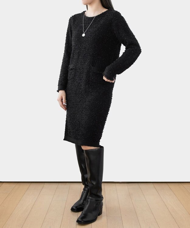 TOCCA 【洗える！】UNSNARL TWEED ドレス ブラック系