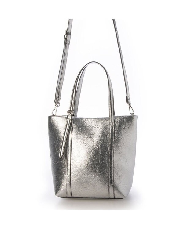 UNBILLION カシュカシュ cachecache / クラッシュメタリック2wayミニトート シルバー