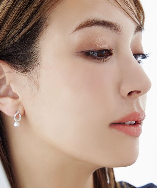 Tiaclasse 【金属アレルギー対応】ドロップ＋パールピアス シルバー