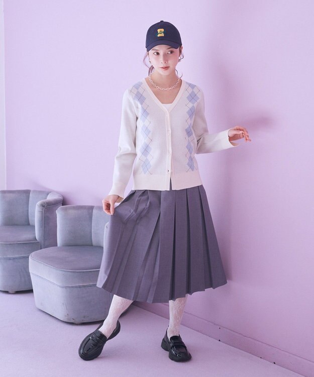 earth music&ecology タックプリーツミディスカート Gray